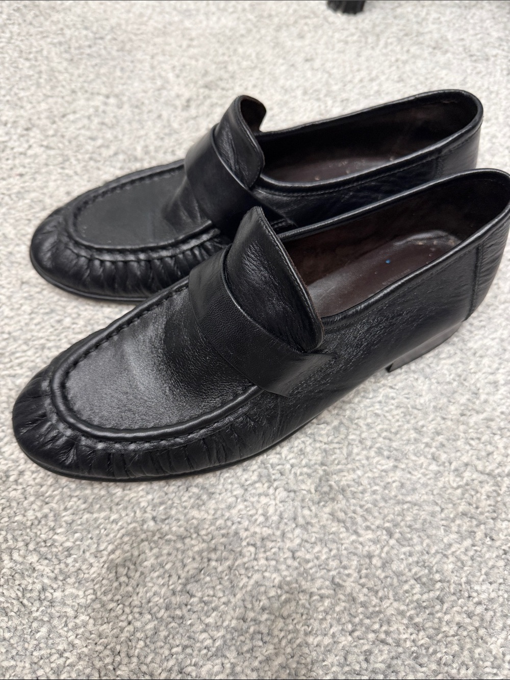 Toni Bianco Black Leather Women's Penny Loafers